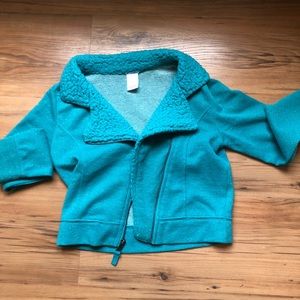 Little girl moto fleece jacket